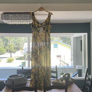 Vintage 1990s designer OMO Norma Kamali floral slip dress
